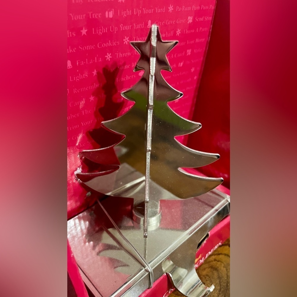 Shimmering Silver Holiday Tree Stocking Holder - Picture 3 of 4